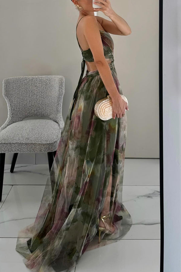 Aveline Jardin – Rochie Maxi Elegantă cu Imprimeu Floral
