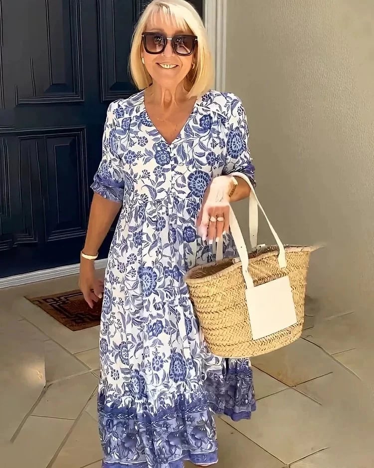 Lucinda | Rochie Maxi Elegantă cu Model Floral