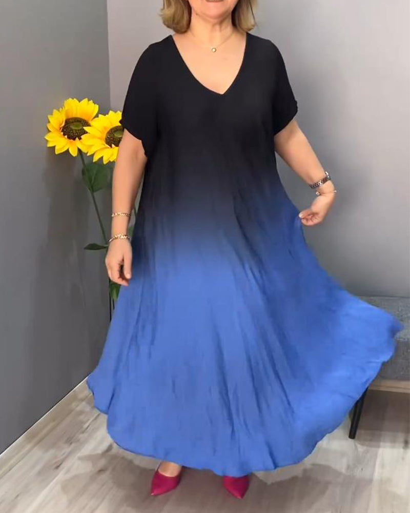 Joan - Rochie Maxi Flowy cu Gradient de Vară