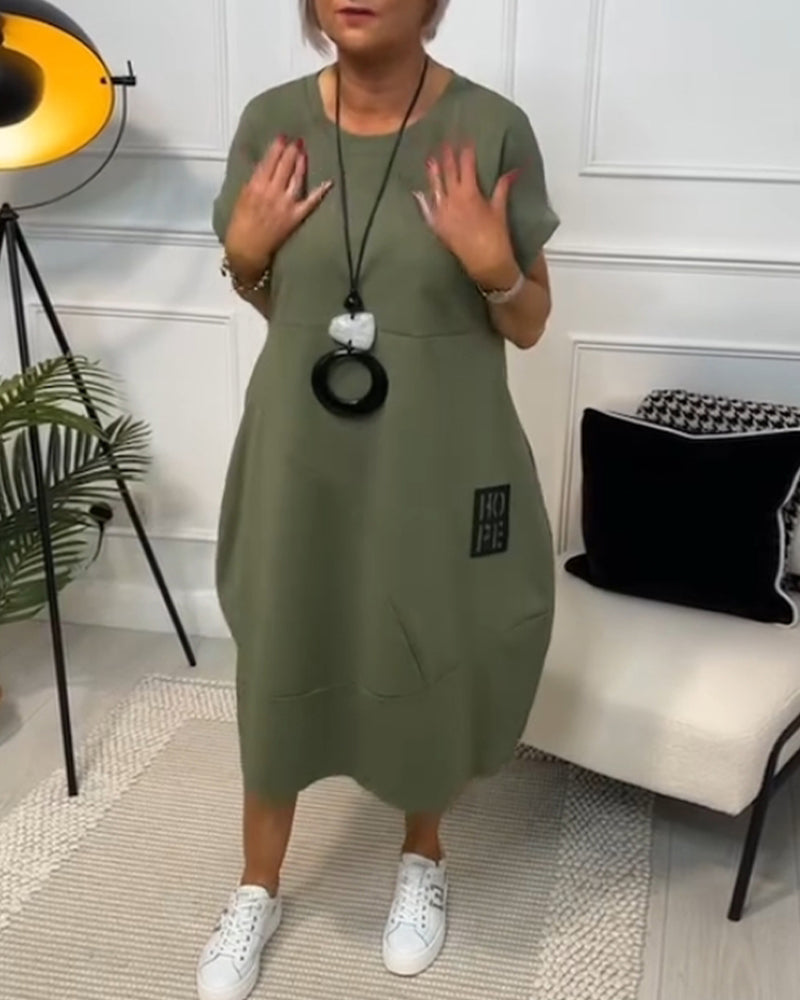 Cleo - Rochie Elegantă cu Mâneci Scurte