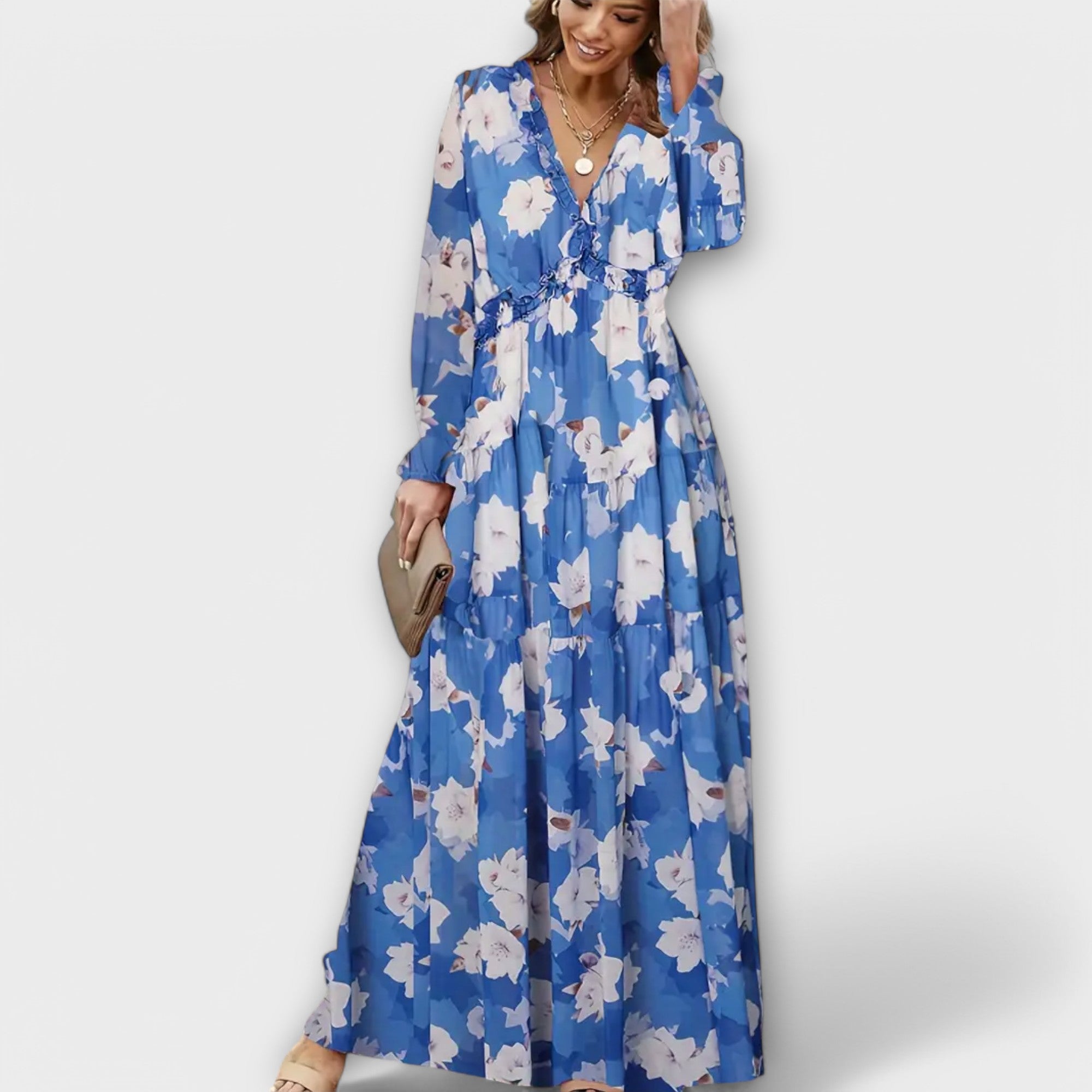 Juno - Rochie Maxi Florală Elegantă