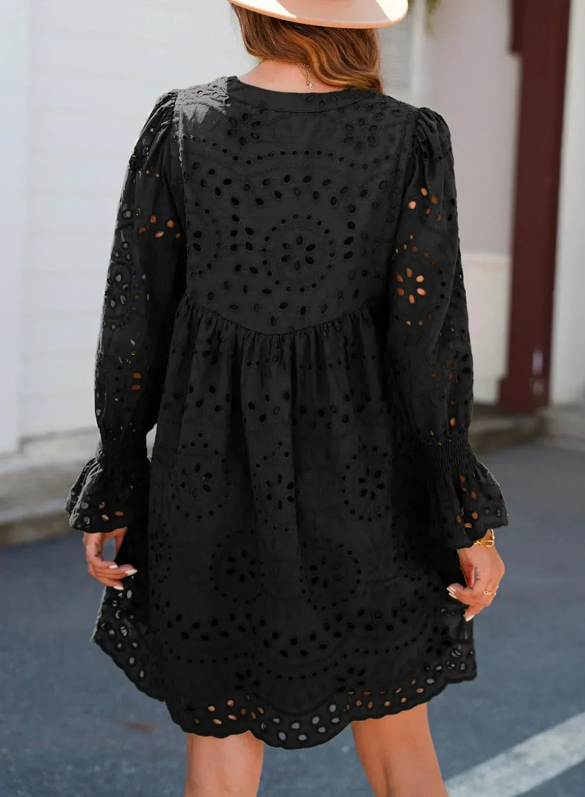 Kirelle - Rochie cu fustă V-neck respirabilă