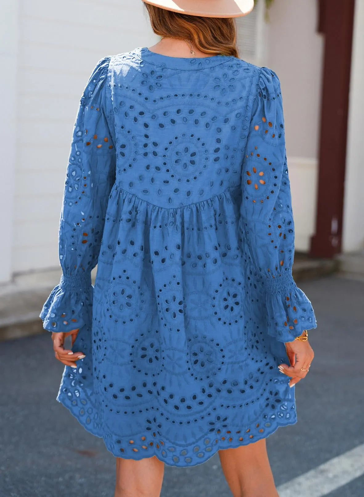 Kirelle - Rochie cu fustă V-neck respirabilă