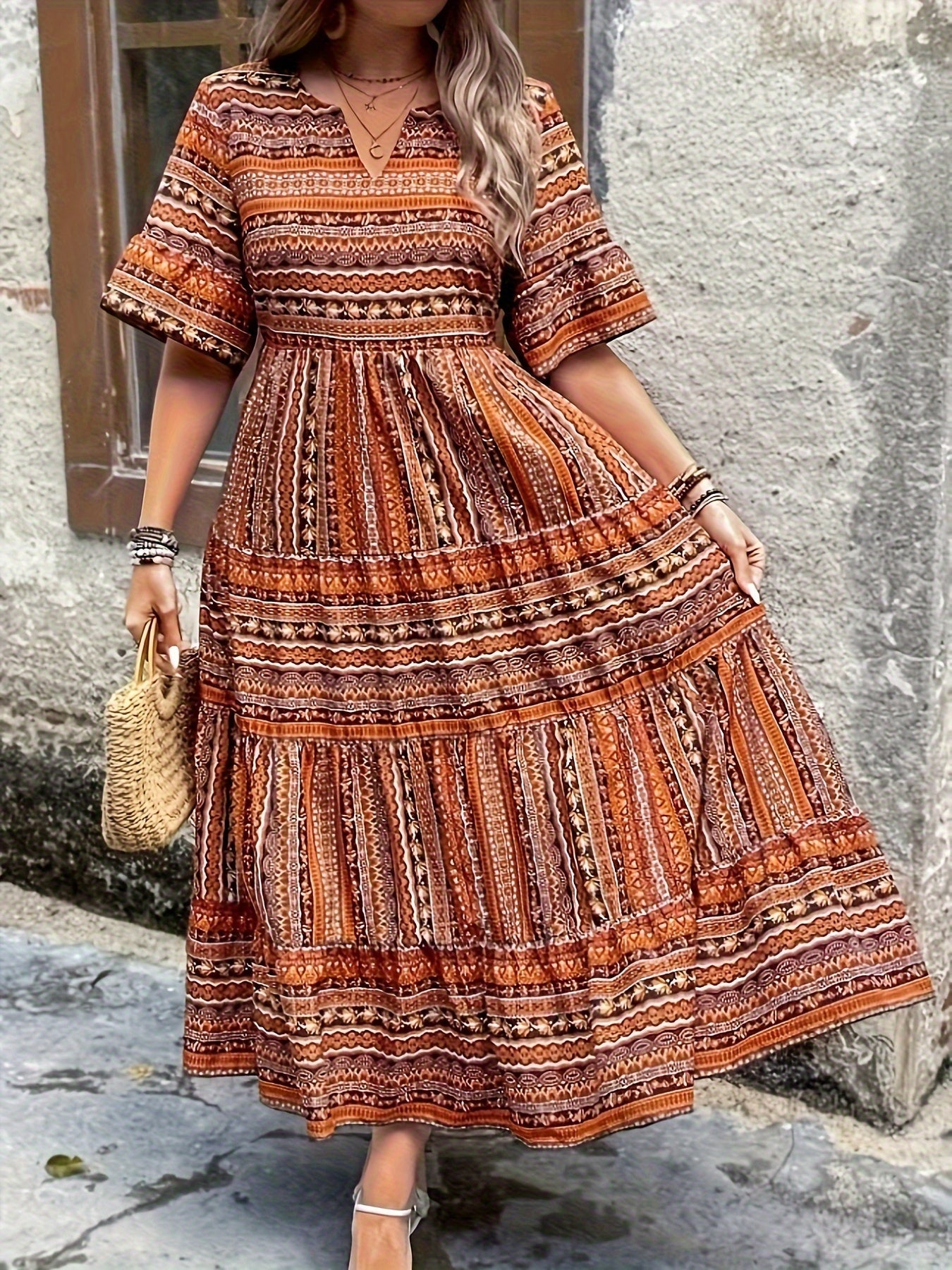 Marina - Rochie Etnică Fluidă