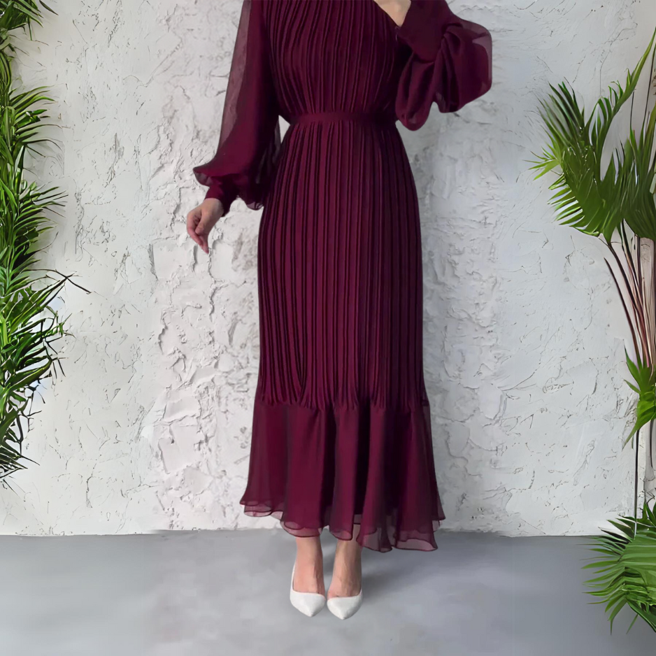 Cami - Rochie de seară elegantă din mesh cu accente franțuzești de toamnă
