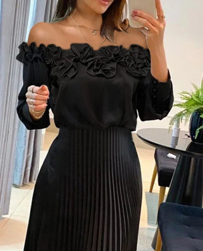 Carina | Rochie Maxi Stunning cu Umeri Decupați