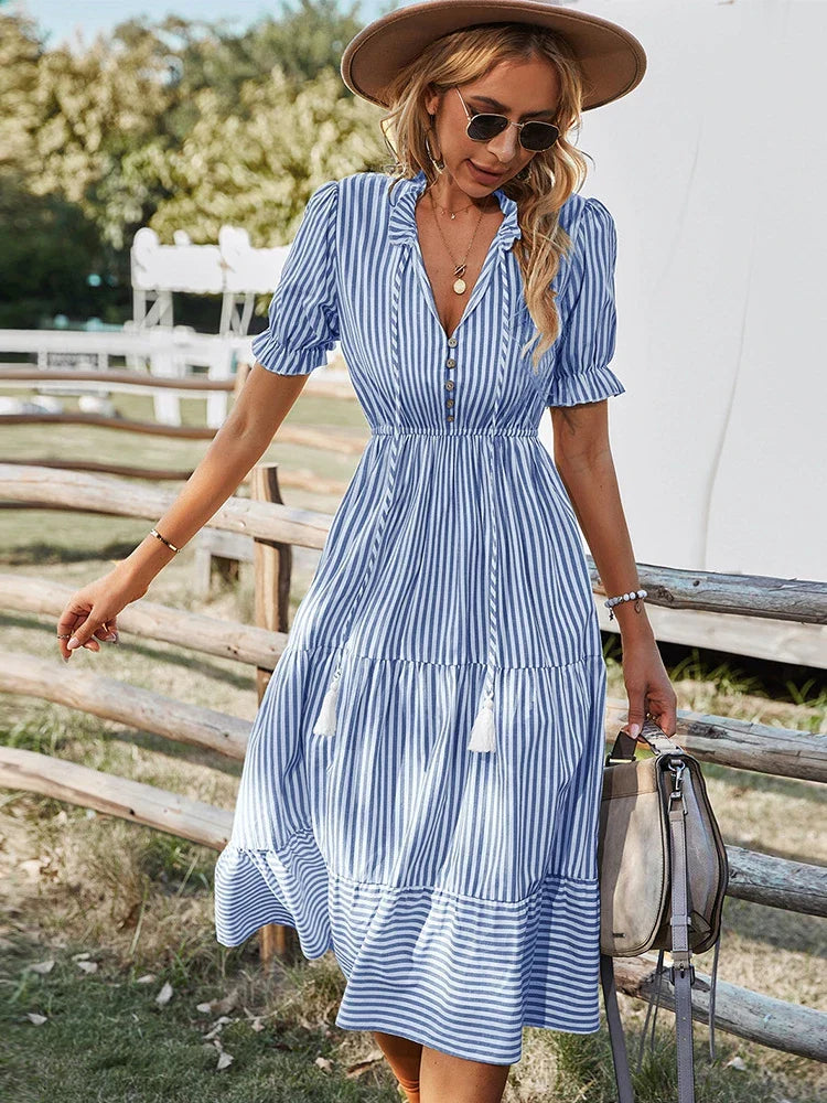Laureen | Rochie elegantă cu dungi