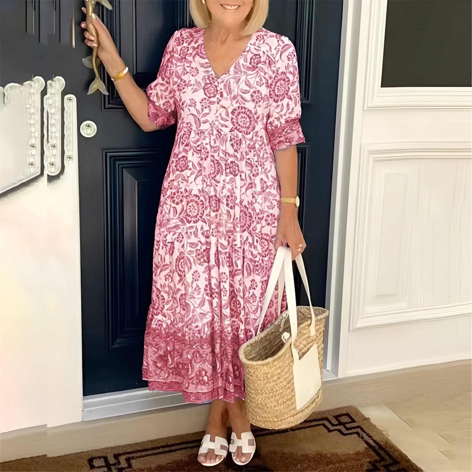 Lucinda | Rochie Maxi Elegantă cu Model Floral