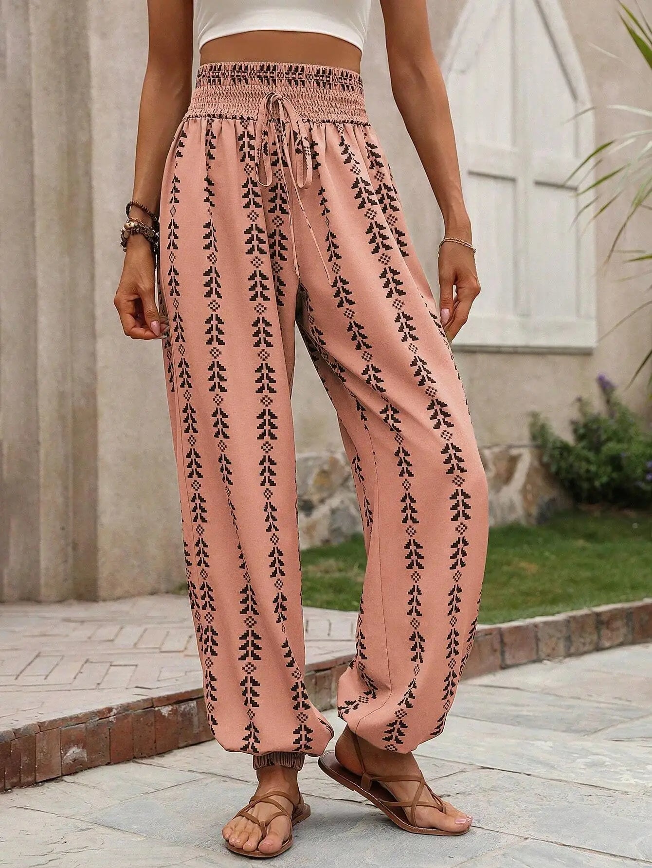 Iris | Pantaloni Boho Relaxați cu Talie Elastică
