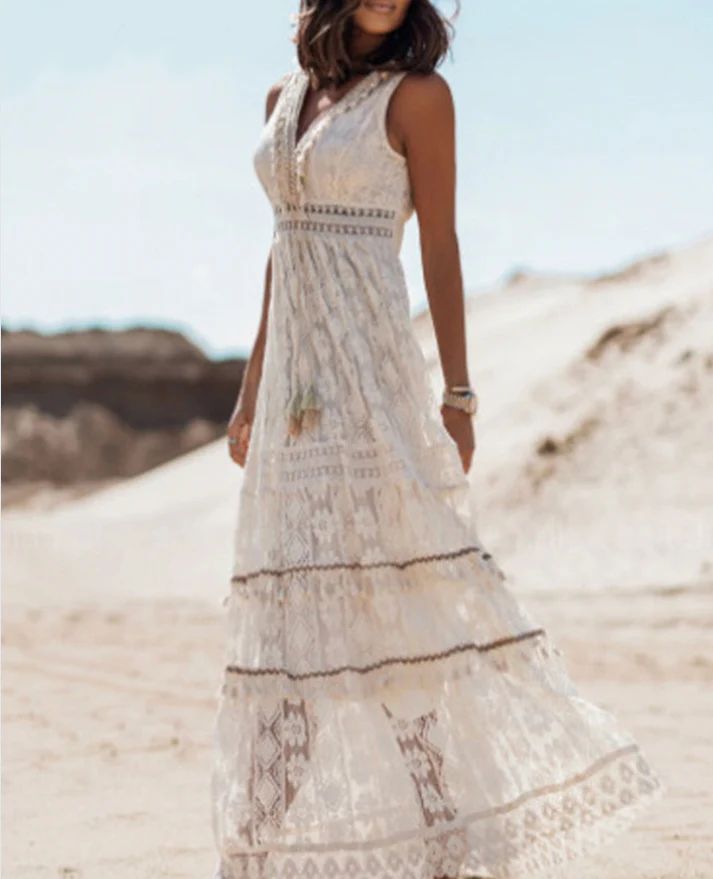 Emerson - Rochie Boho cu Pomponele și Siret