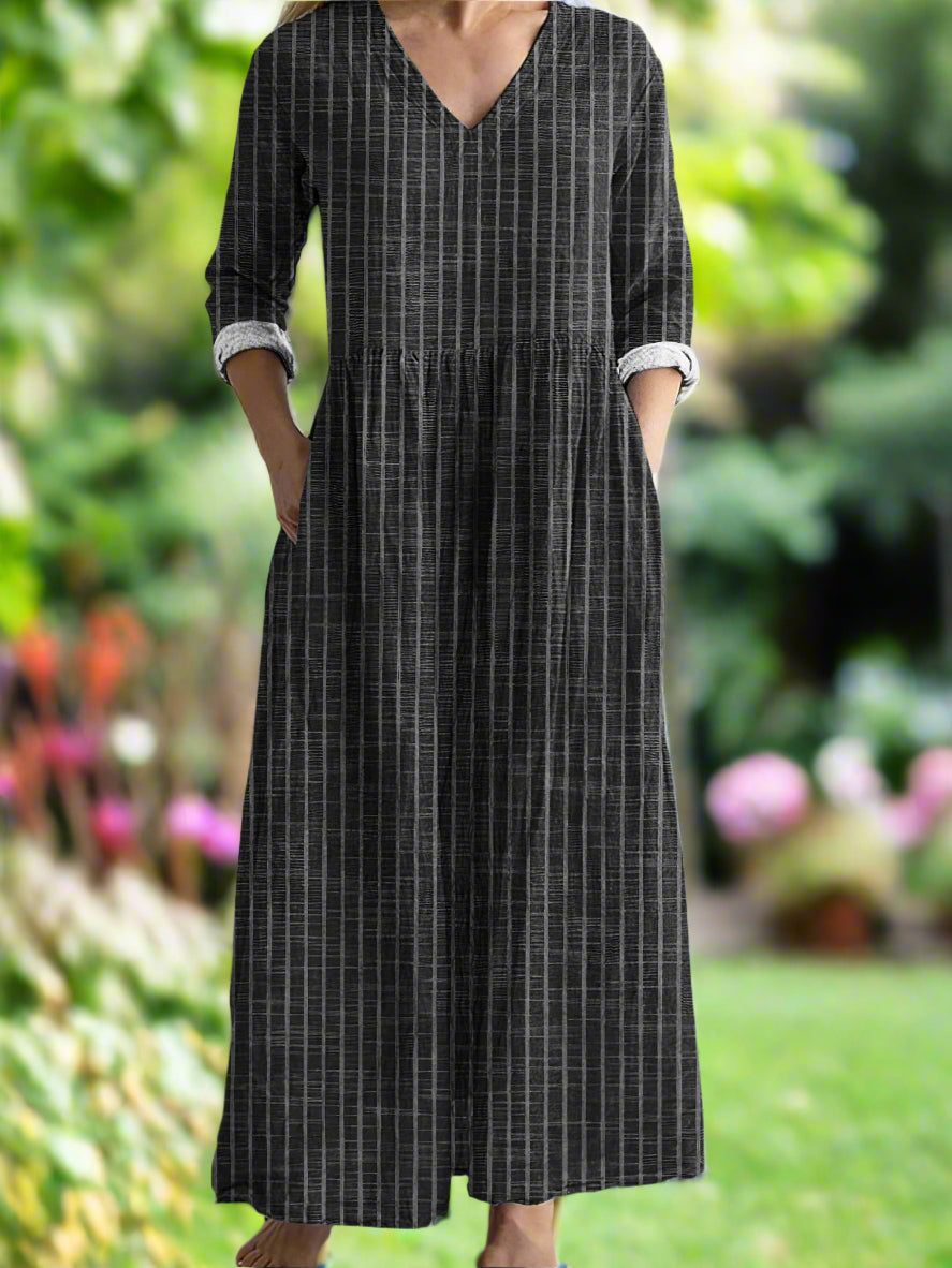 Dabria - Rochie Casual Clasică cu Dungi