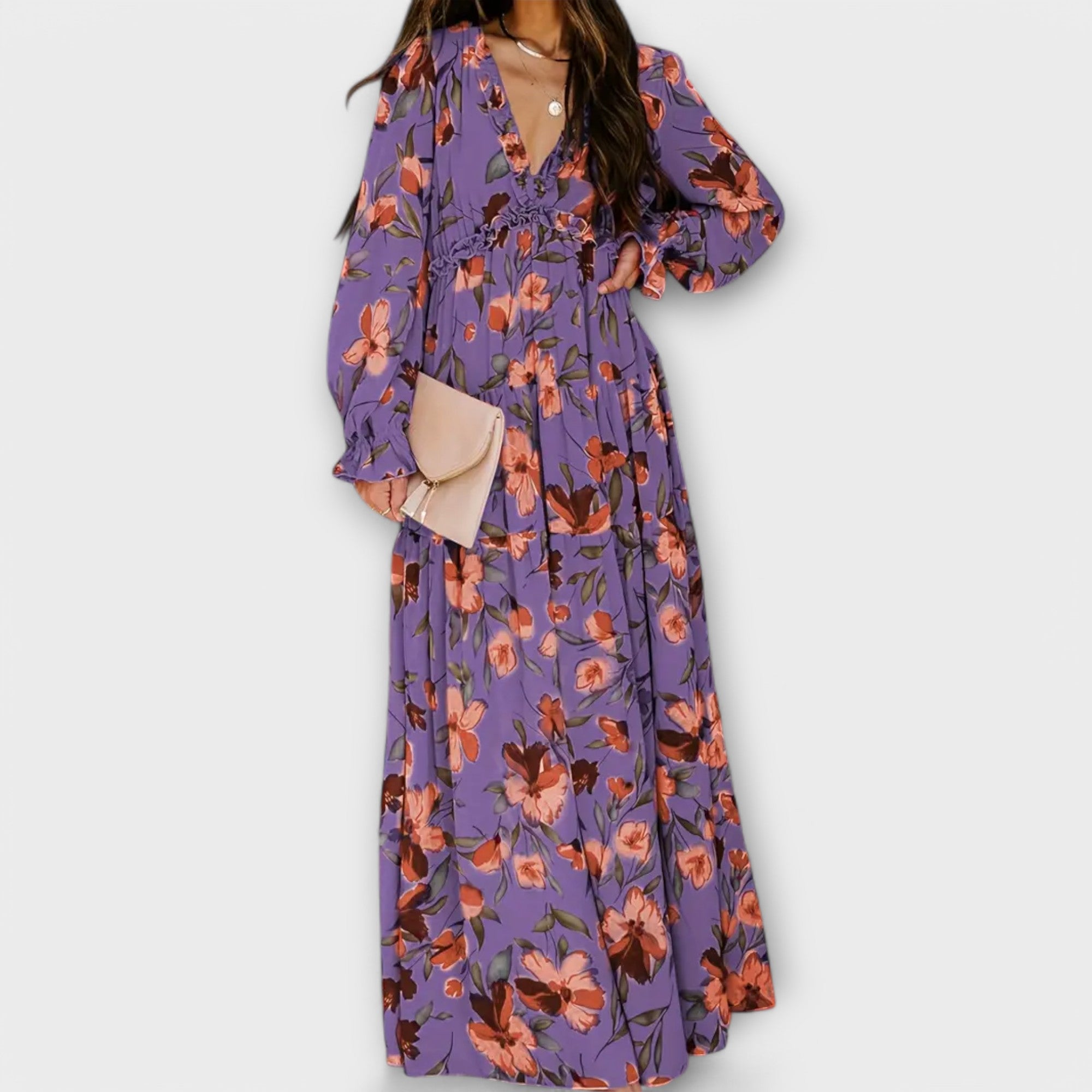 Juno - Rochie Maxi Florală Elegantă