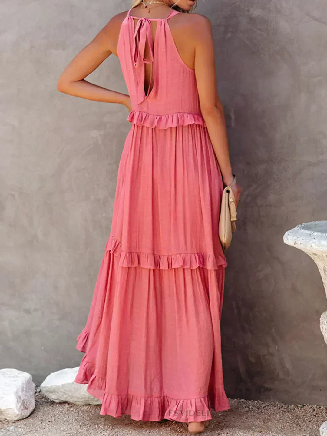 Landry - Rochie fără mâneci cu volane elegante