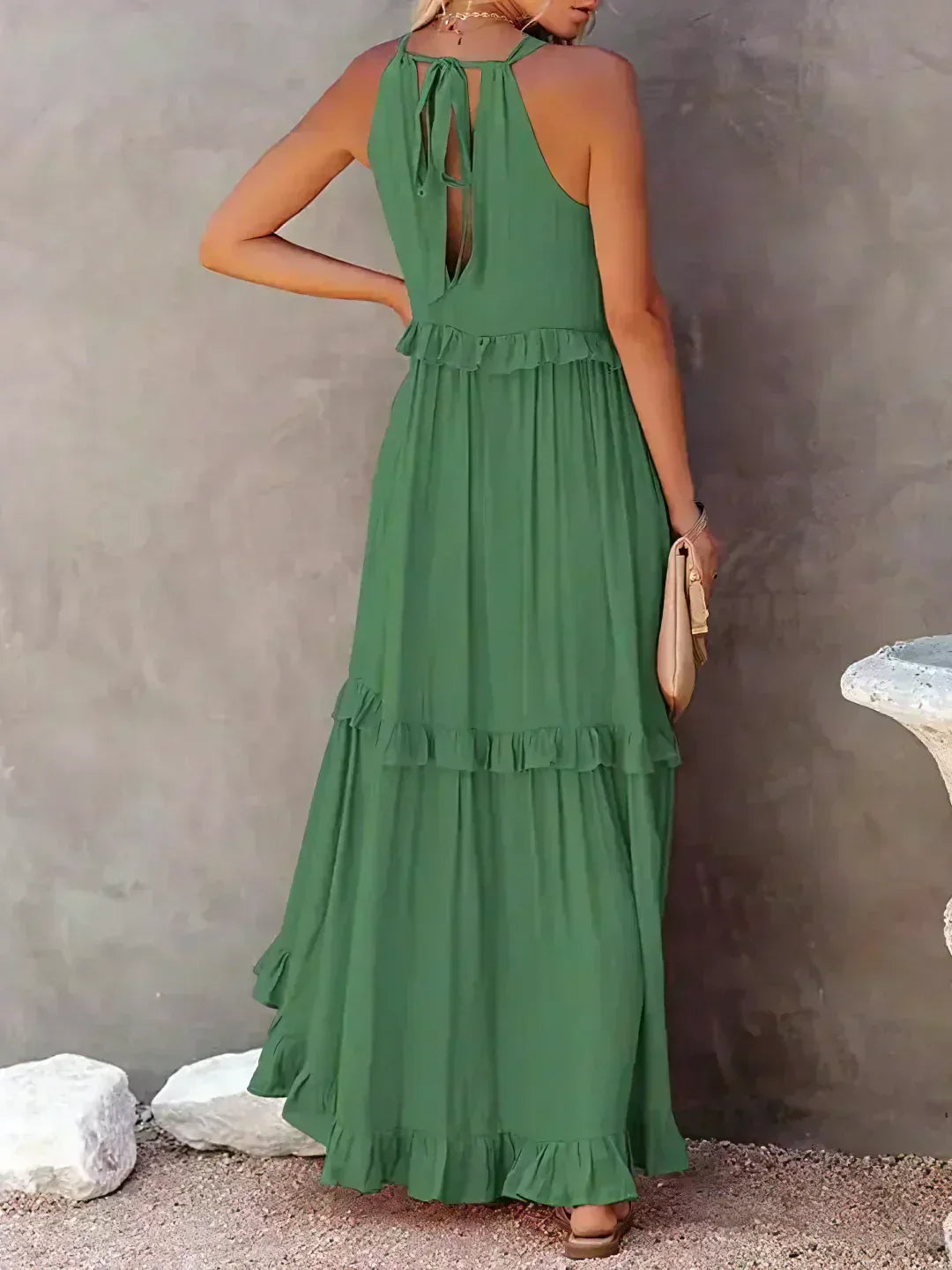 Landry - Rochie fără mâneci cu volane elegante