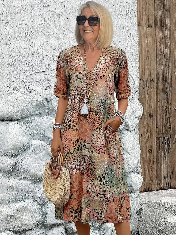 Christina | Rochie midi vibrantă