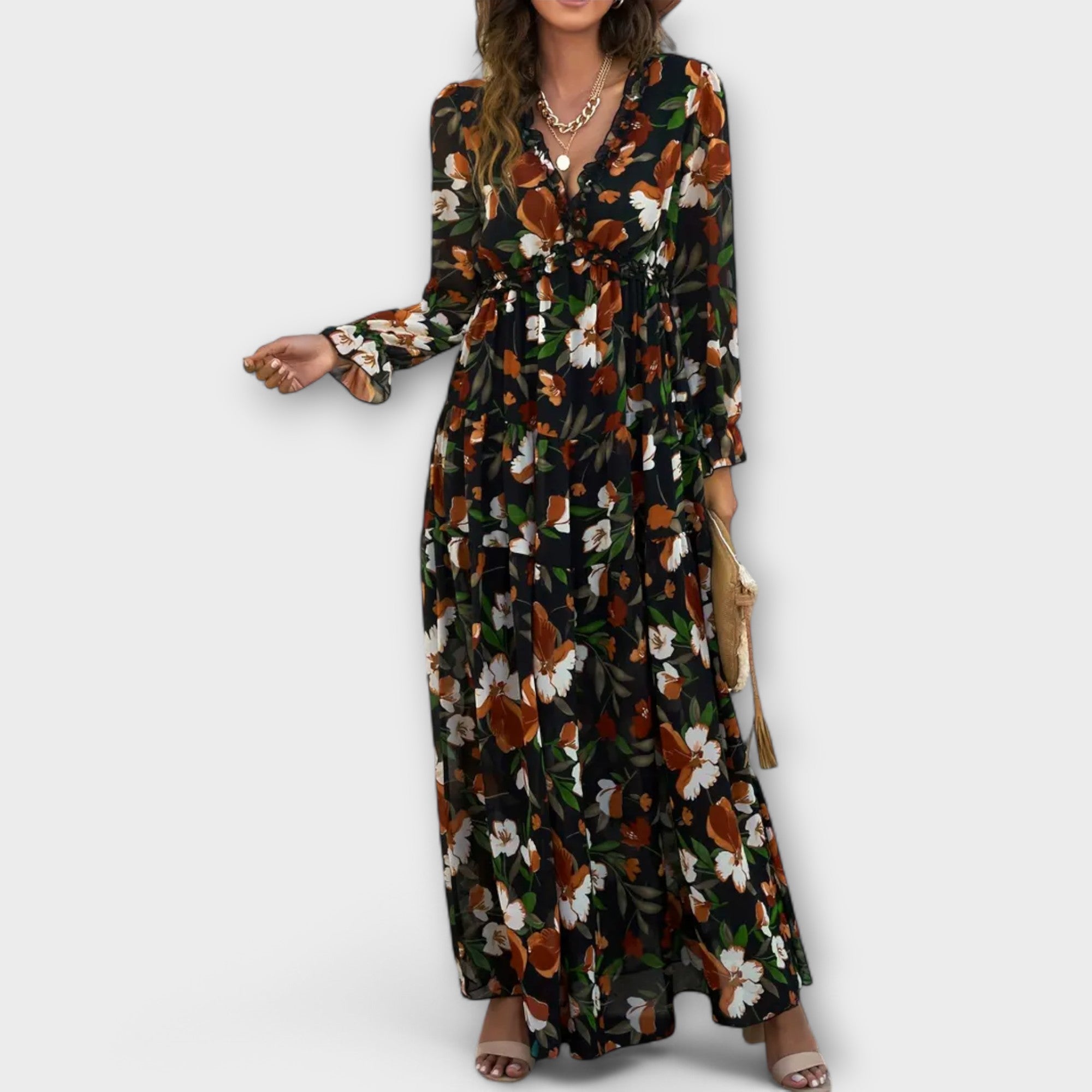 Juno - Rochie Maxi Florală Elegantă
