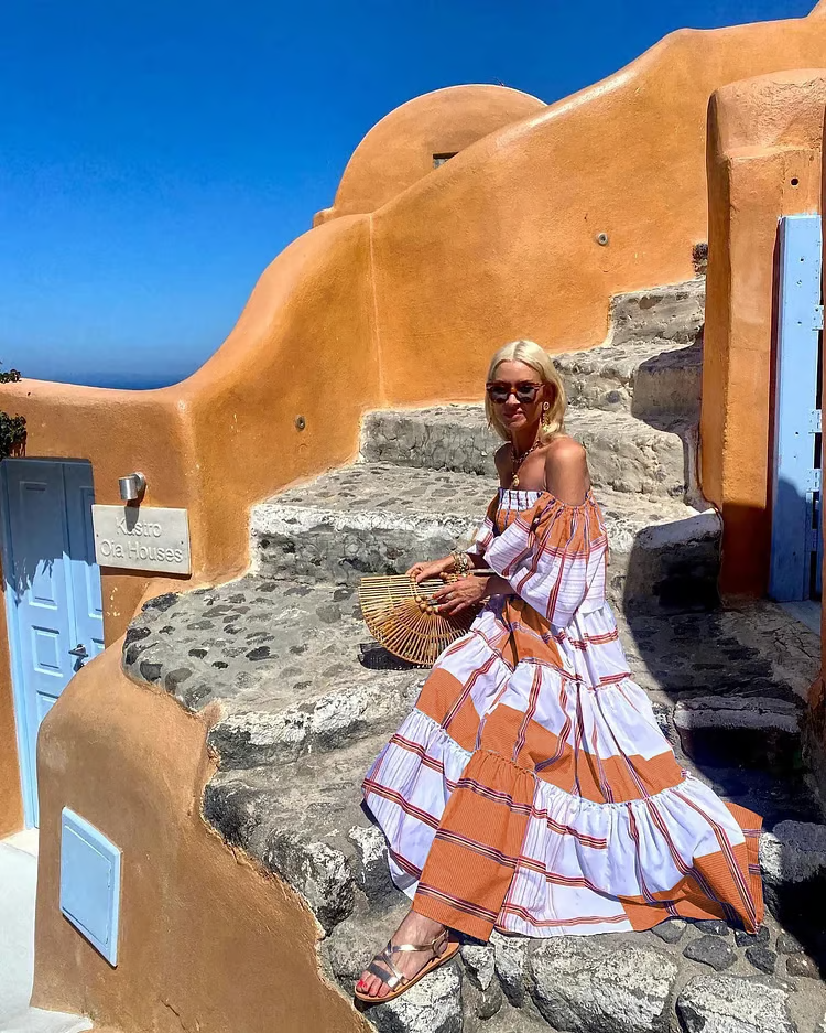 Fallon - Rochie Maxi de Lux cu Imprimare Florală Mexicană