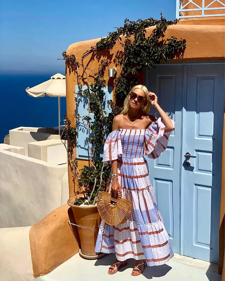 Fallon - Rochie Maxi de Lux cu Imprimare Florală Mexicană