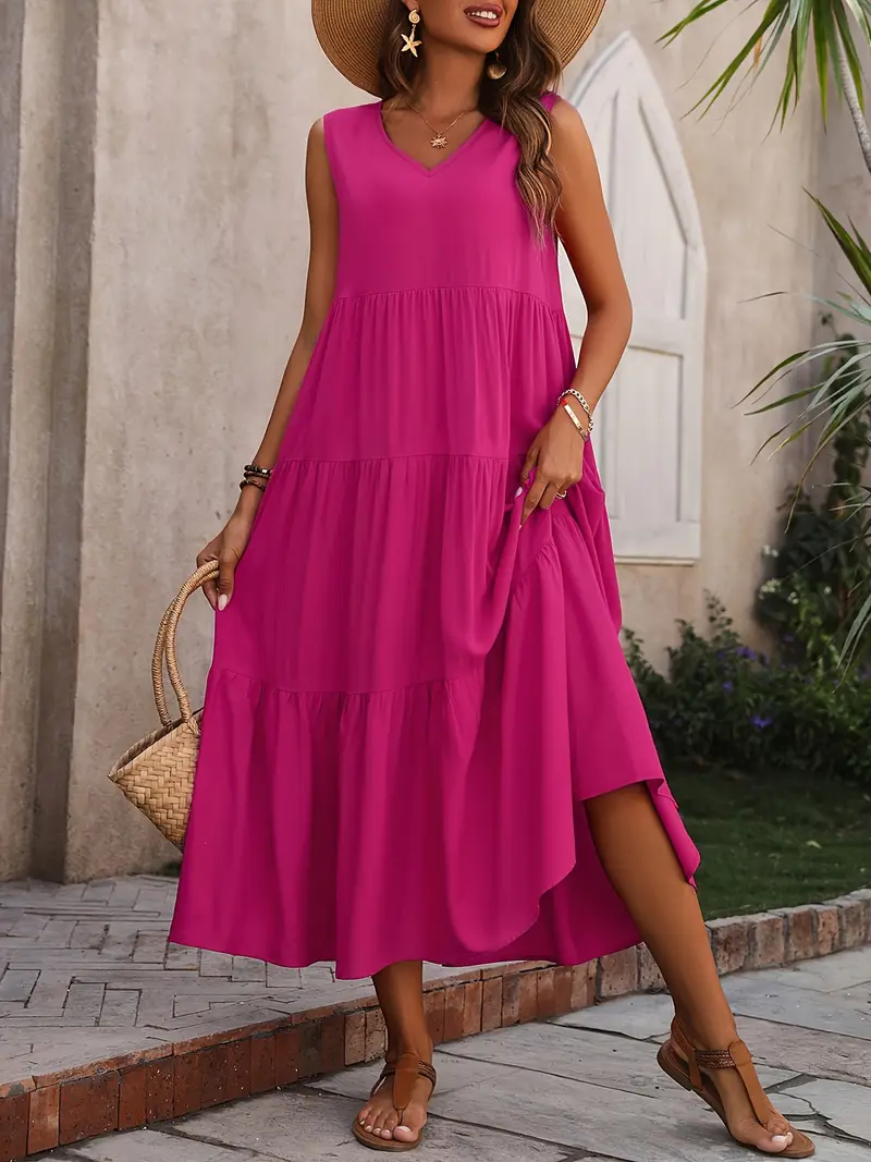 Lone - Rochie Casual cu Croială Largă și Volan