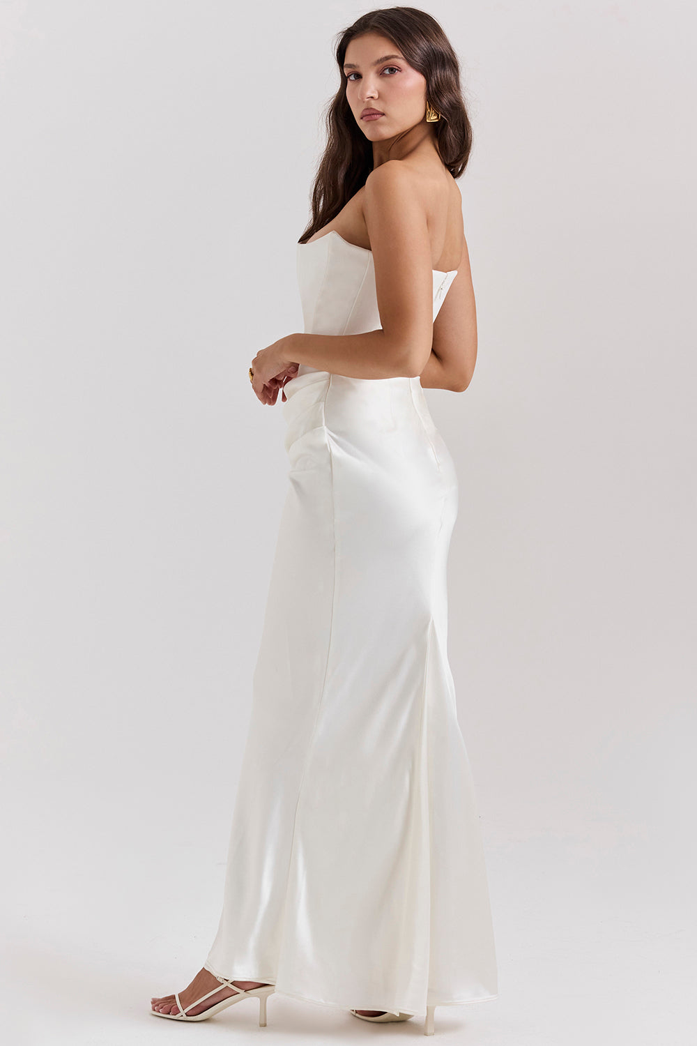 Cassia – Rochie Maxi Elegantă de Damă cu Corset și Satin