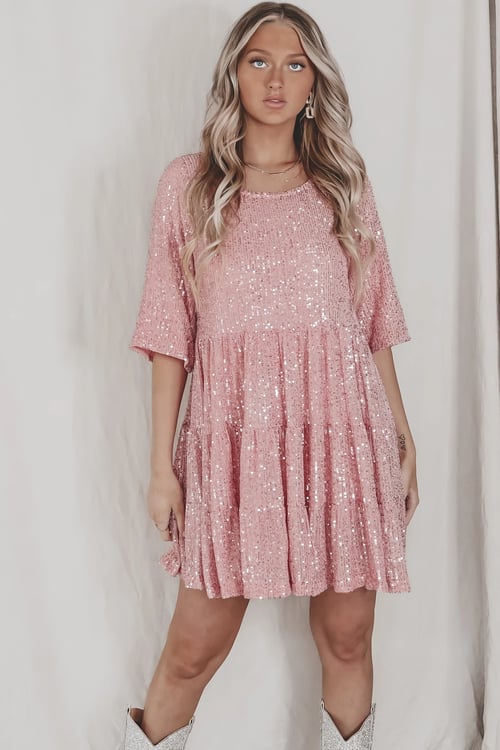 Coco - Rochie Mini Strălucitoare cu Paiete