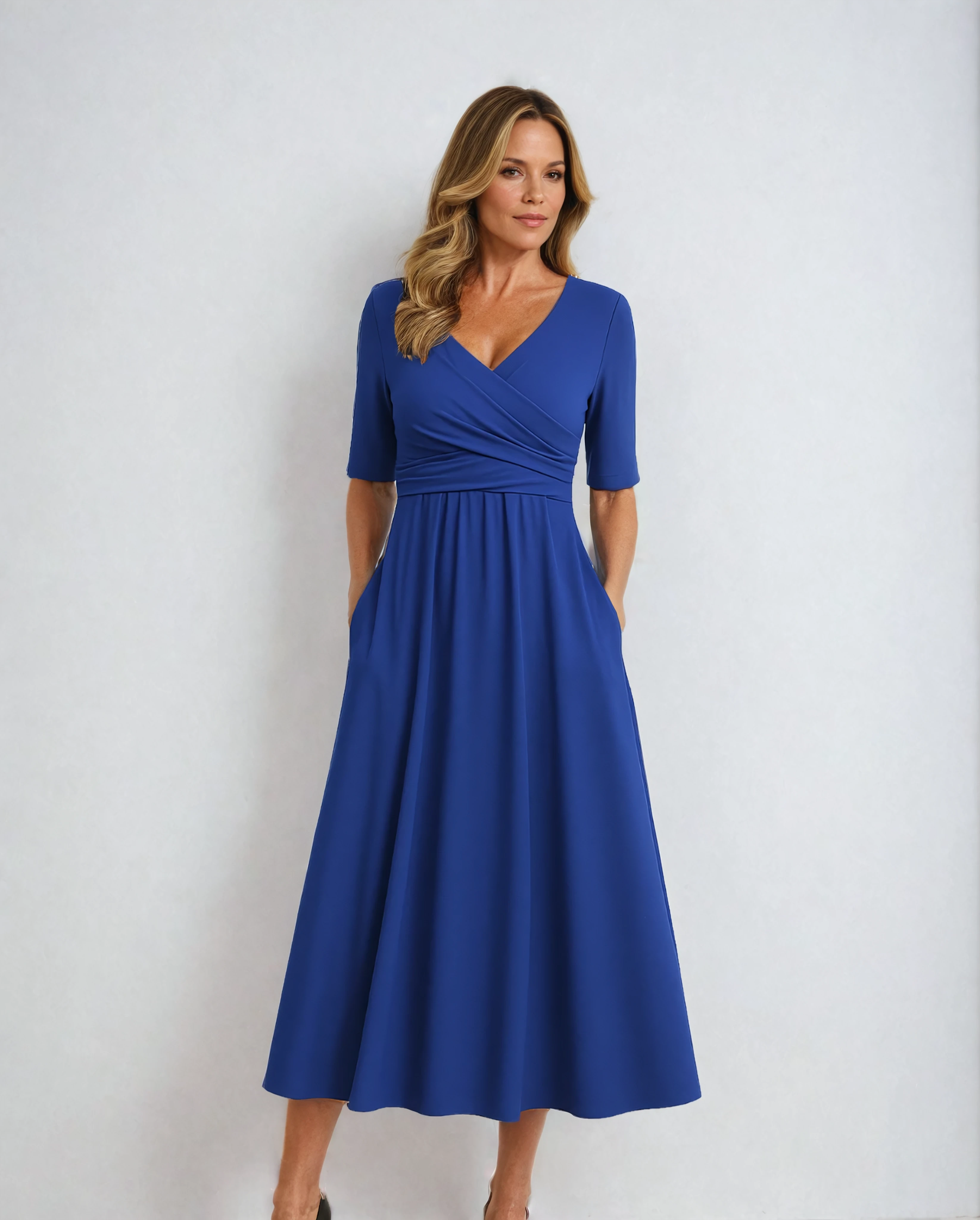 Mandy | Rochie tip wrap cu mâneci scurte