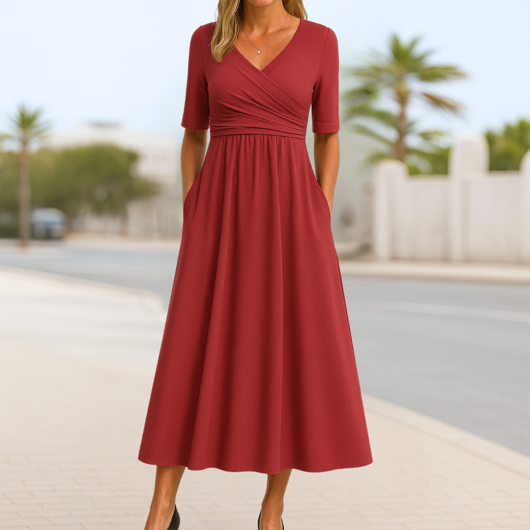 Mandy | Rochie tip wrap cu mâneci scurte