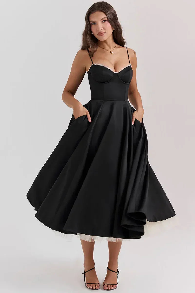 Minerva - Rochie de prințesă de lux cu bretele subțiri