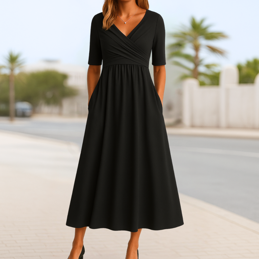 Mandy | Rochie tip wrap cu mâneci scurte