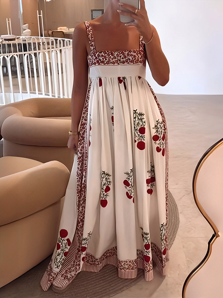 Lyla - Rochie Maxi cu Bretele Spaghete Florale