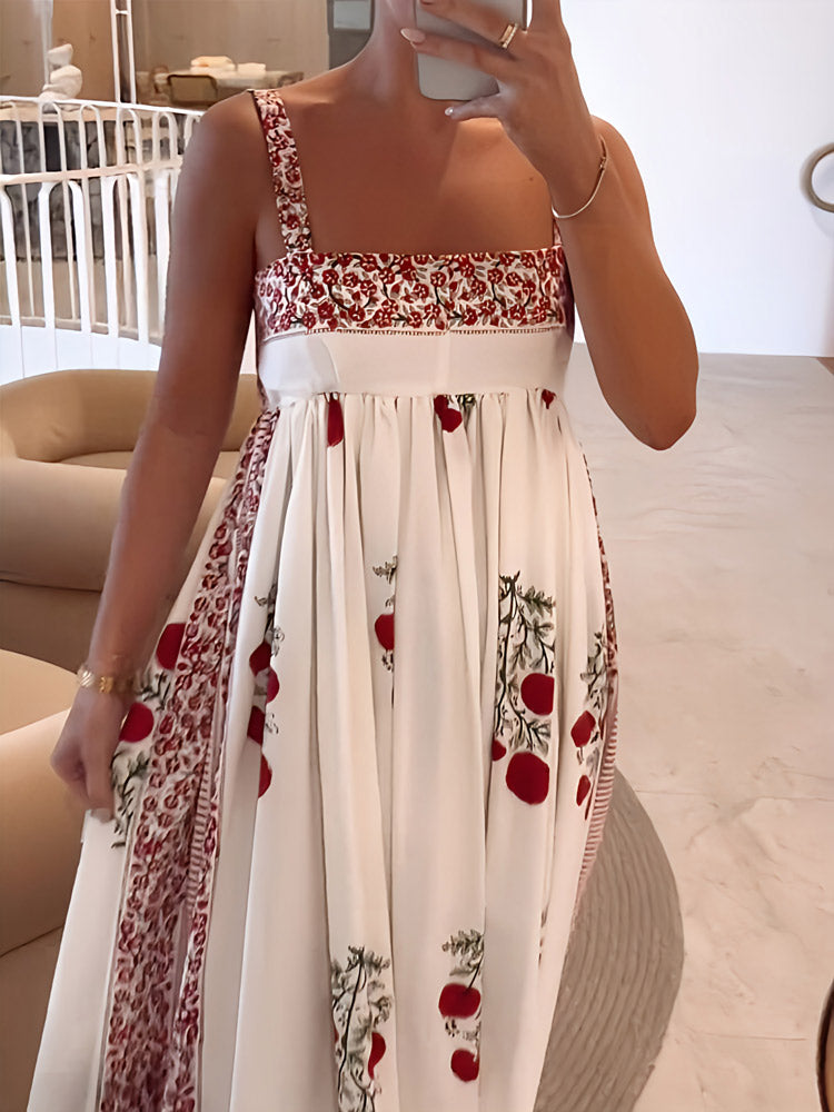 Lyla - Rochie Maxi cu Bretele Spaghetti Florale