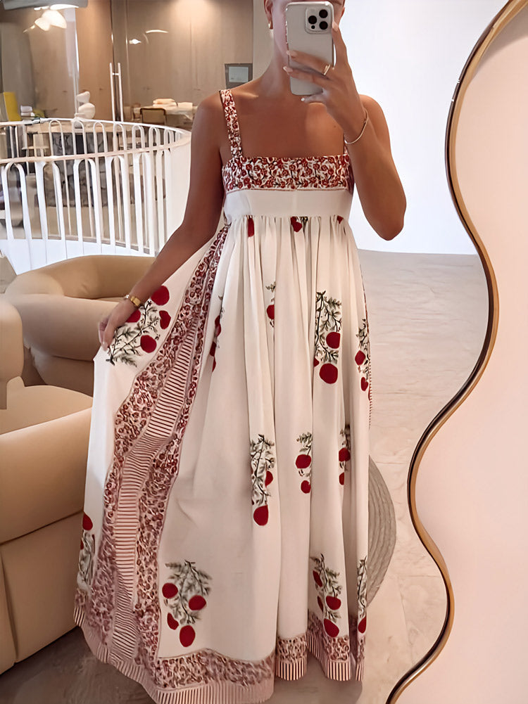 Lyla - Rochie Maxi cu Bretele Spaghete Florale
