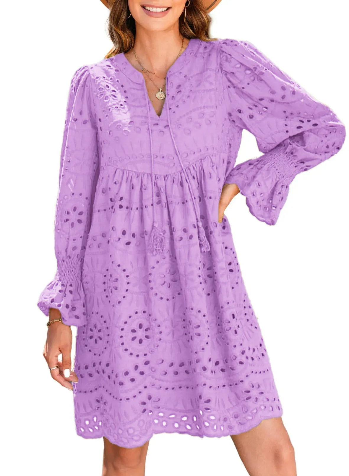 Kirelle - Rochie cu Fustă V-Neck Respirabilă