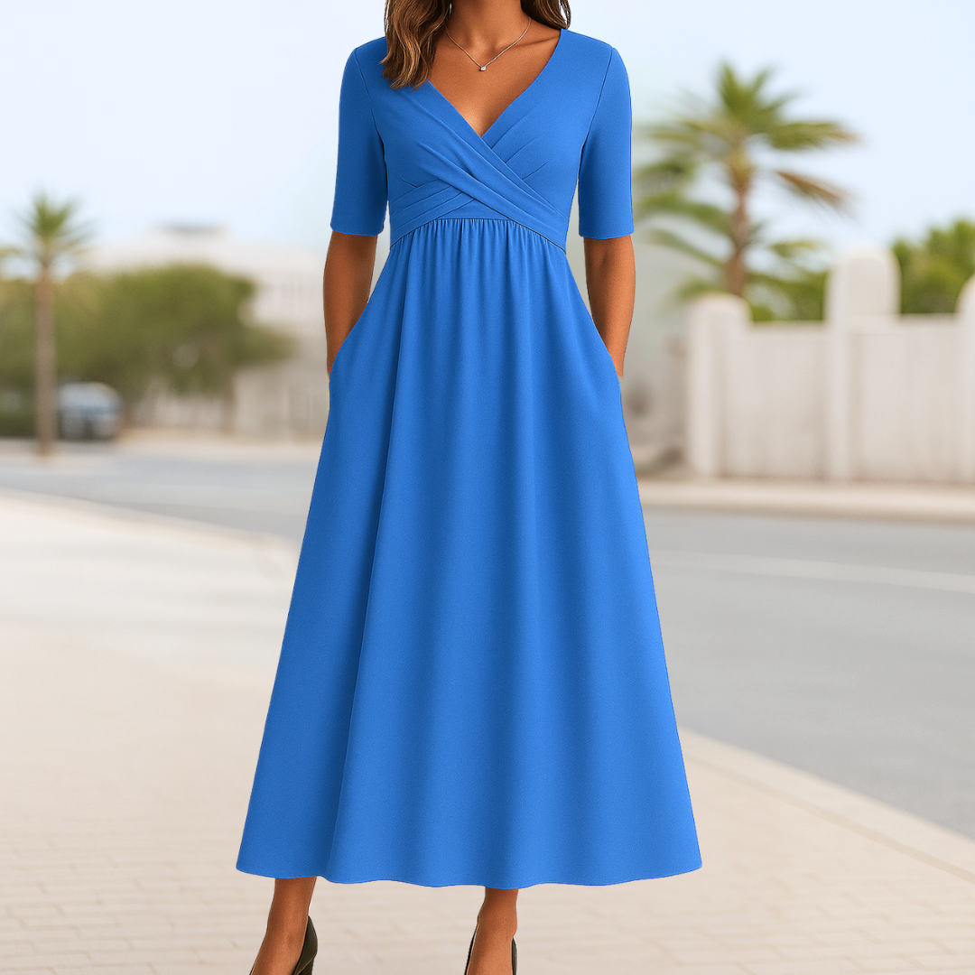 Mandy | Rochie tip wrap cu mâneci scurte