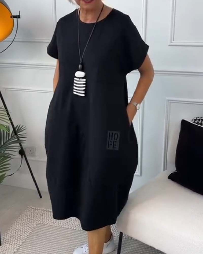 Cleo - Rochie Elegantă cu Mâneci Scurte