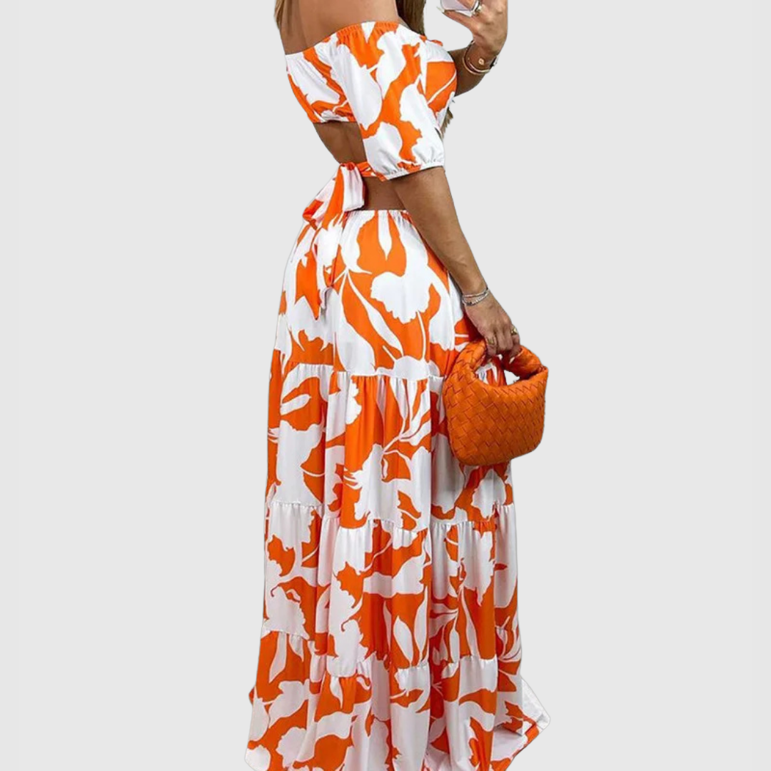 Arden - Rochie Midi Elegantă cu Decupaje din Material cu Textură Neregulată