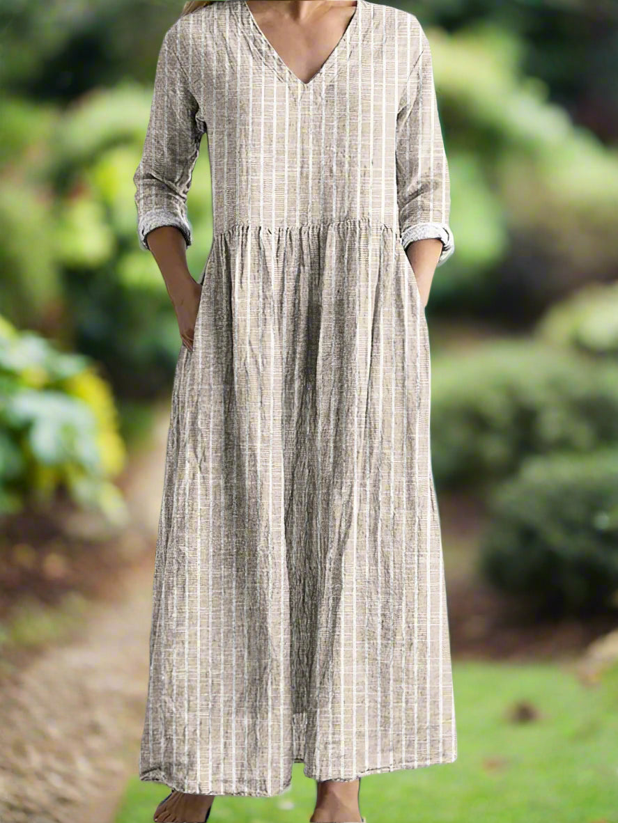 Dabria - Rochie Casual Clasică cu Dungi