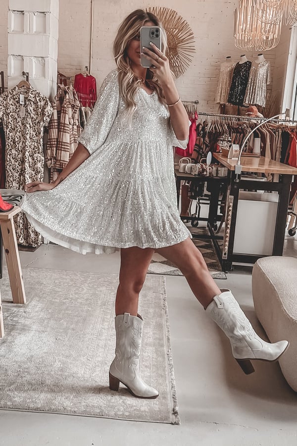 Coco - Rochie Mini Strălucitoare cu Paiete