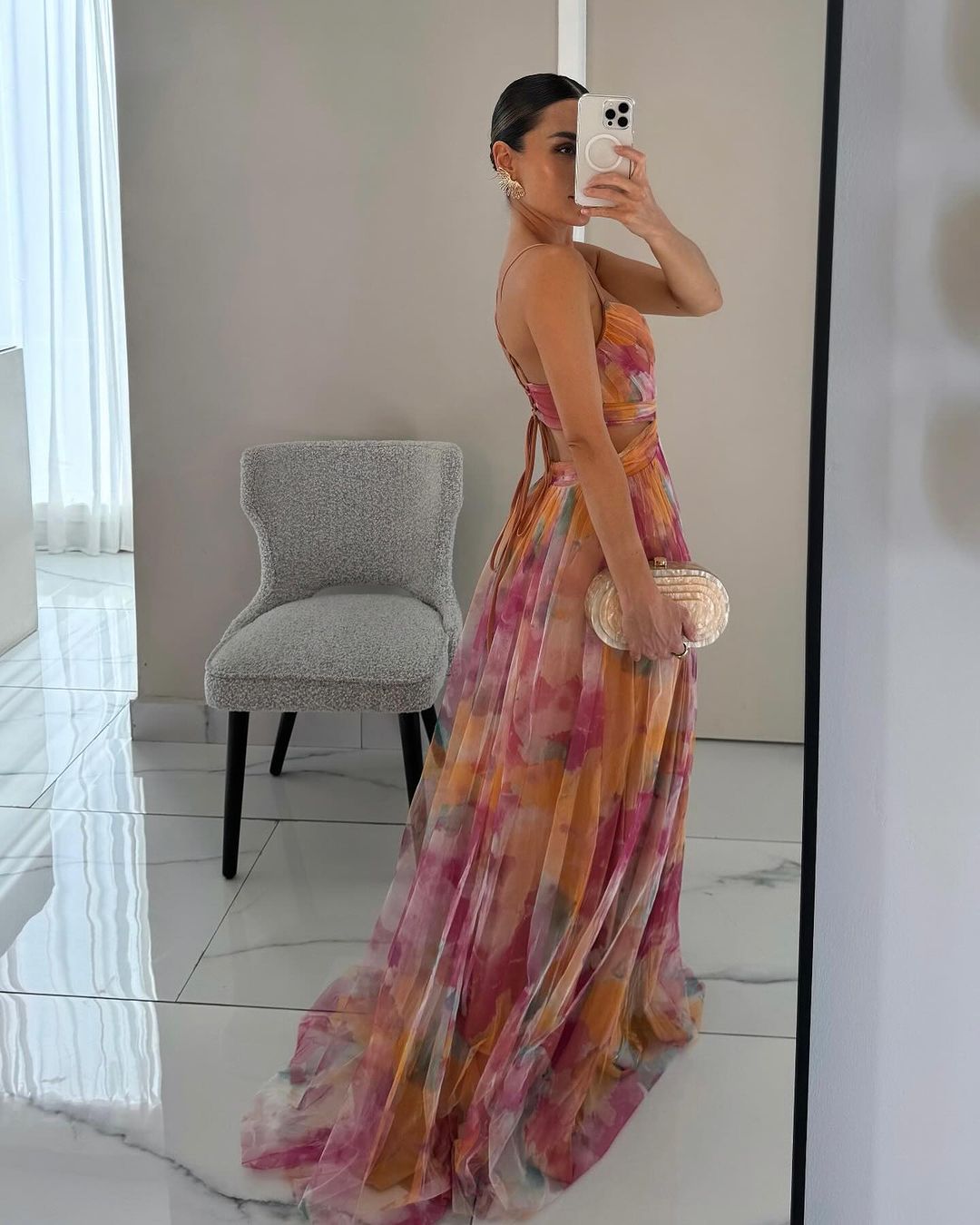 Aveline Jardin – Rochie Maxi Elegantă cu Imprimeu Floral