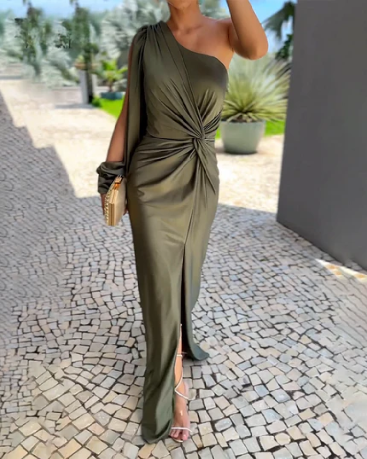 Odessa - Rochie Midi Bandaj Asimetrică