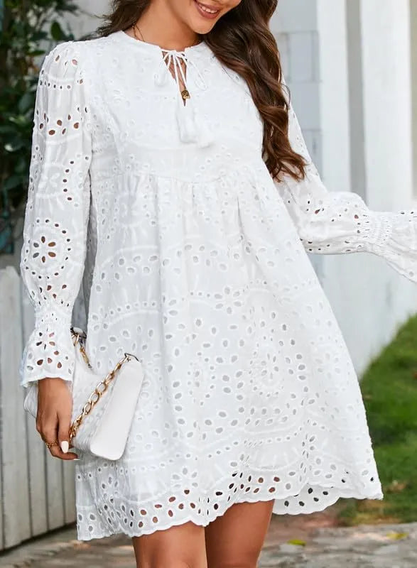 Kirelle - Rochie cu Fustă V-Neck Respirabilă