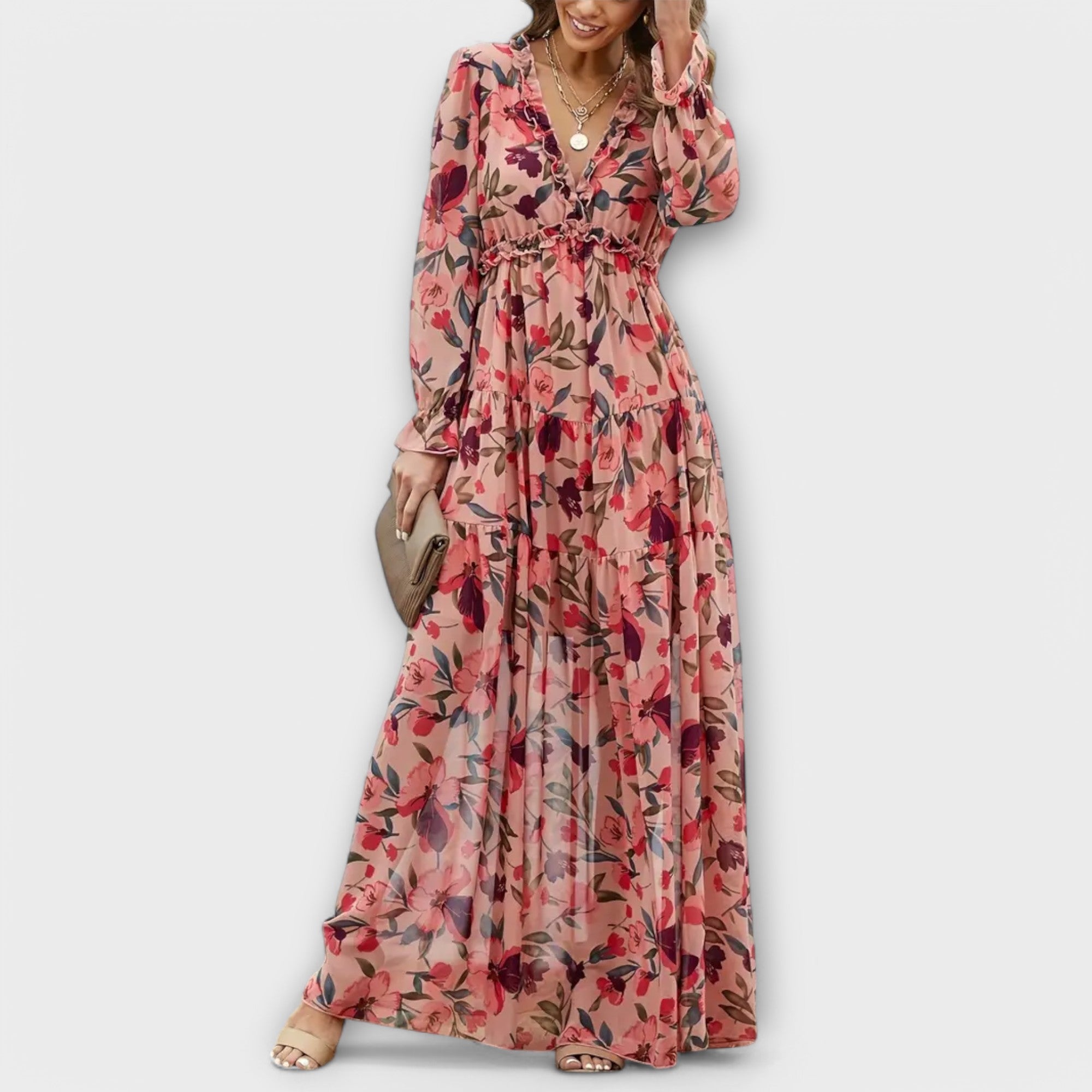 Juno - Rochie Maxi Florală Elegantă