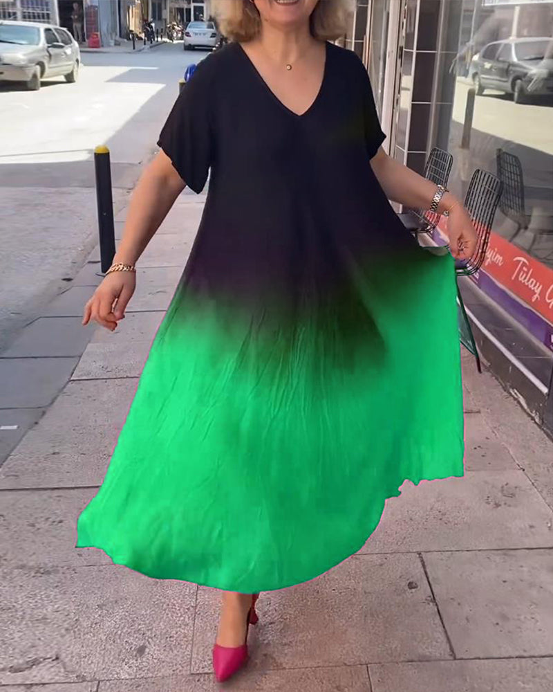 Joan - Rochie Maxi Flowy cu Gradient de Vară