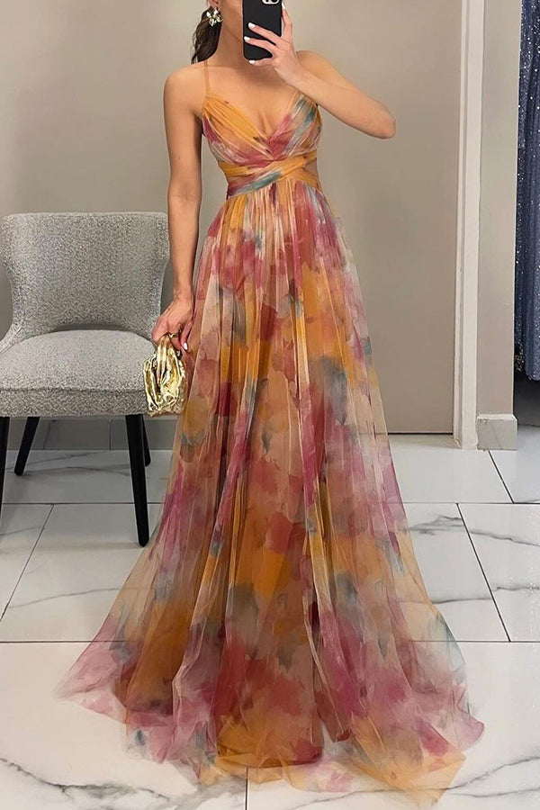 Aveline Jardin – Rochie Maxi Elegantă cu Imprimeu Floral