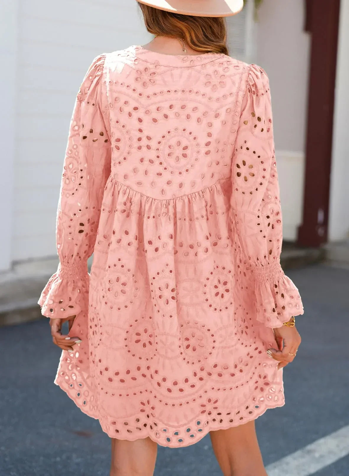 Kirelle - Rochie cu fustă V-neck respirabilă
