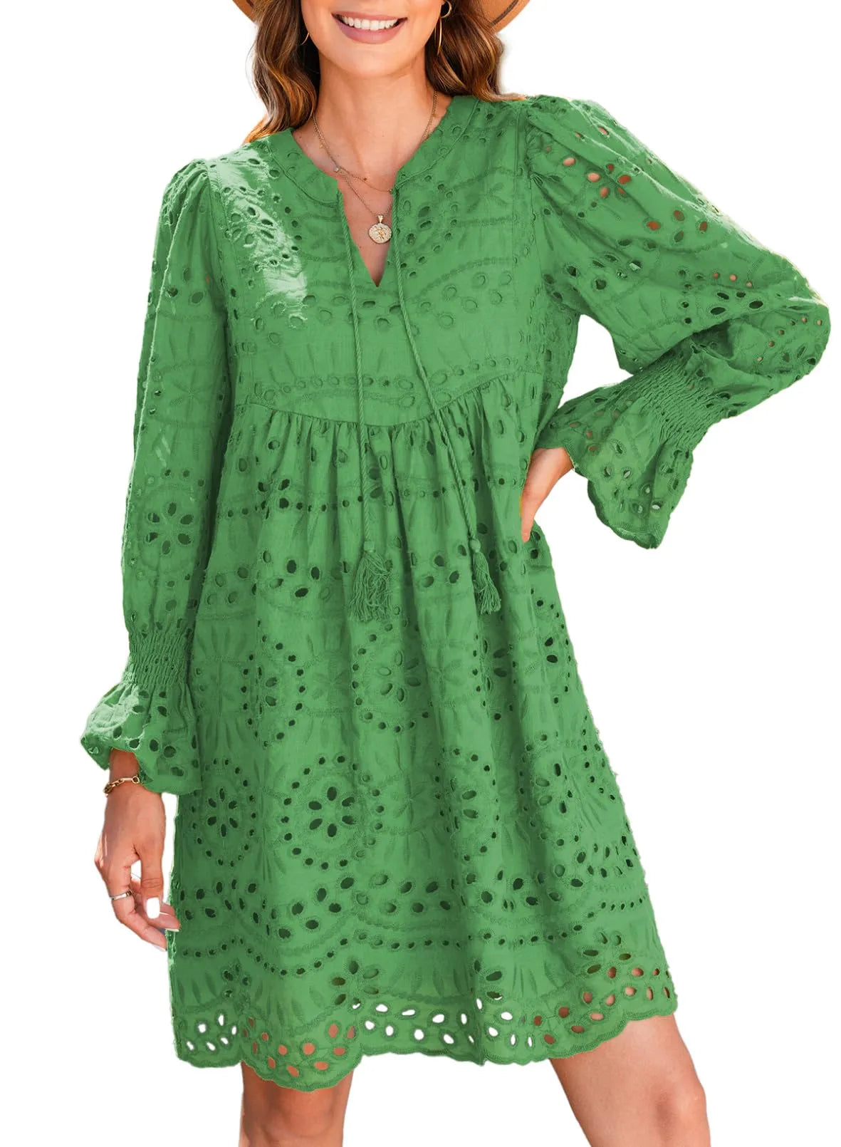 Kirelle - Rochie cu Fustă V-Neck Respirabilă