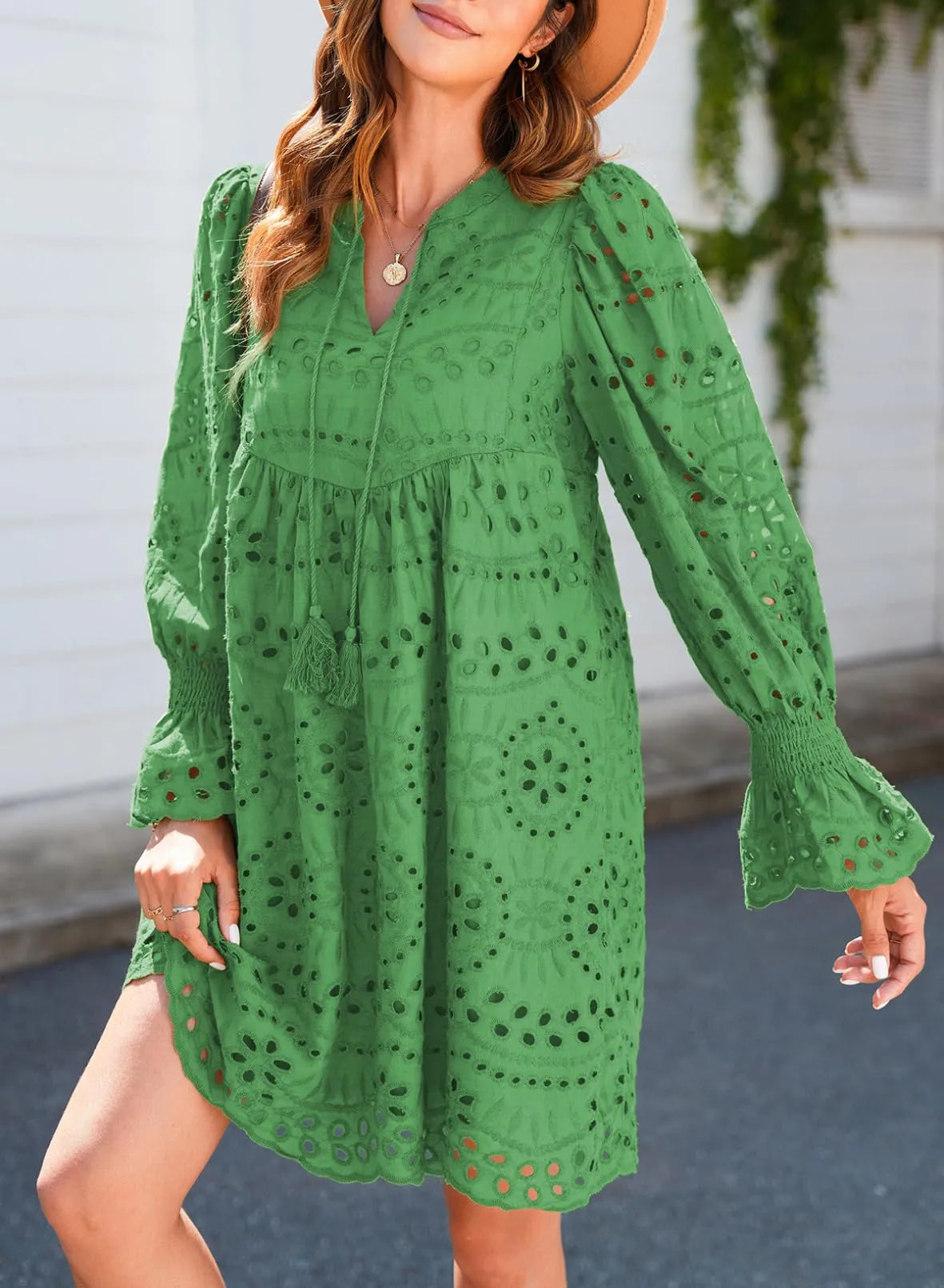 Kirelle - Rochie cu Fustă V-Neck Respirabilă