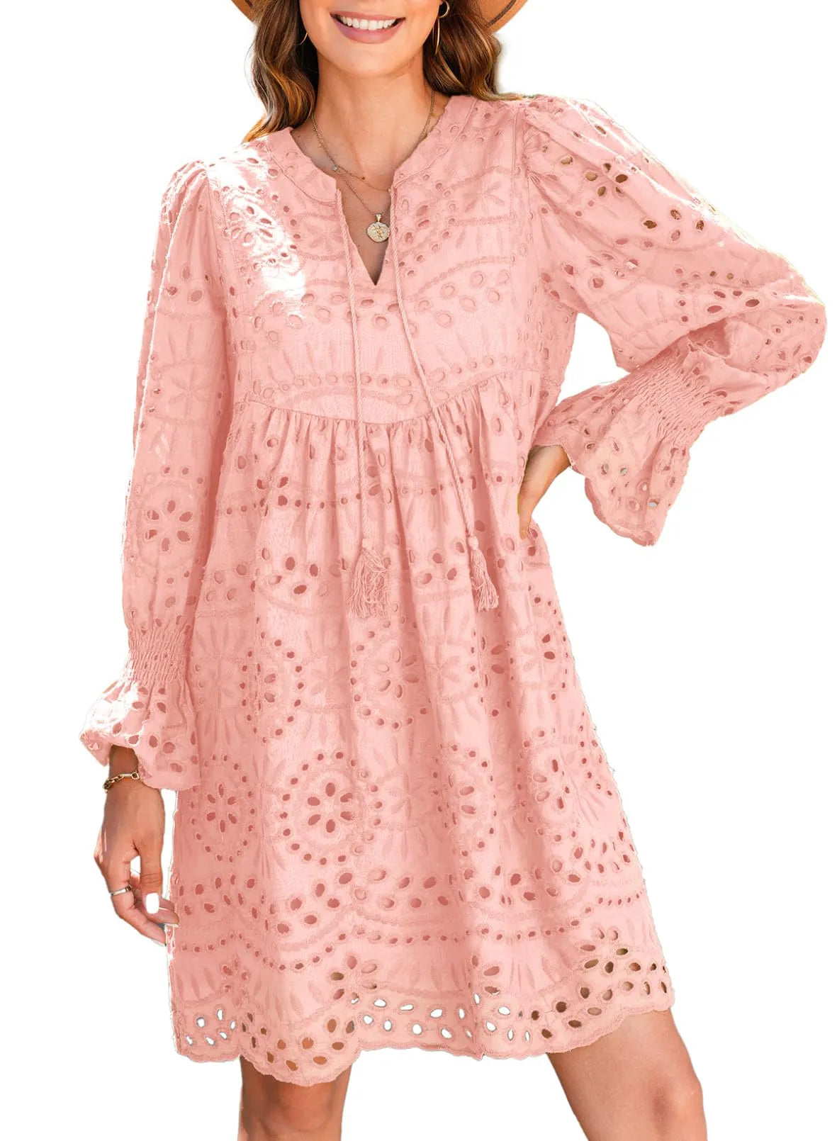 Kirelle - Rochie cu Fustă V-Neck Respirabilă