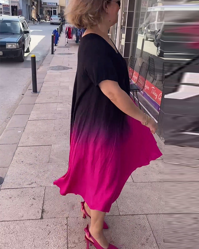 Joan - Rochie Maxi Flowy cu Gradient de Vară