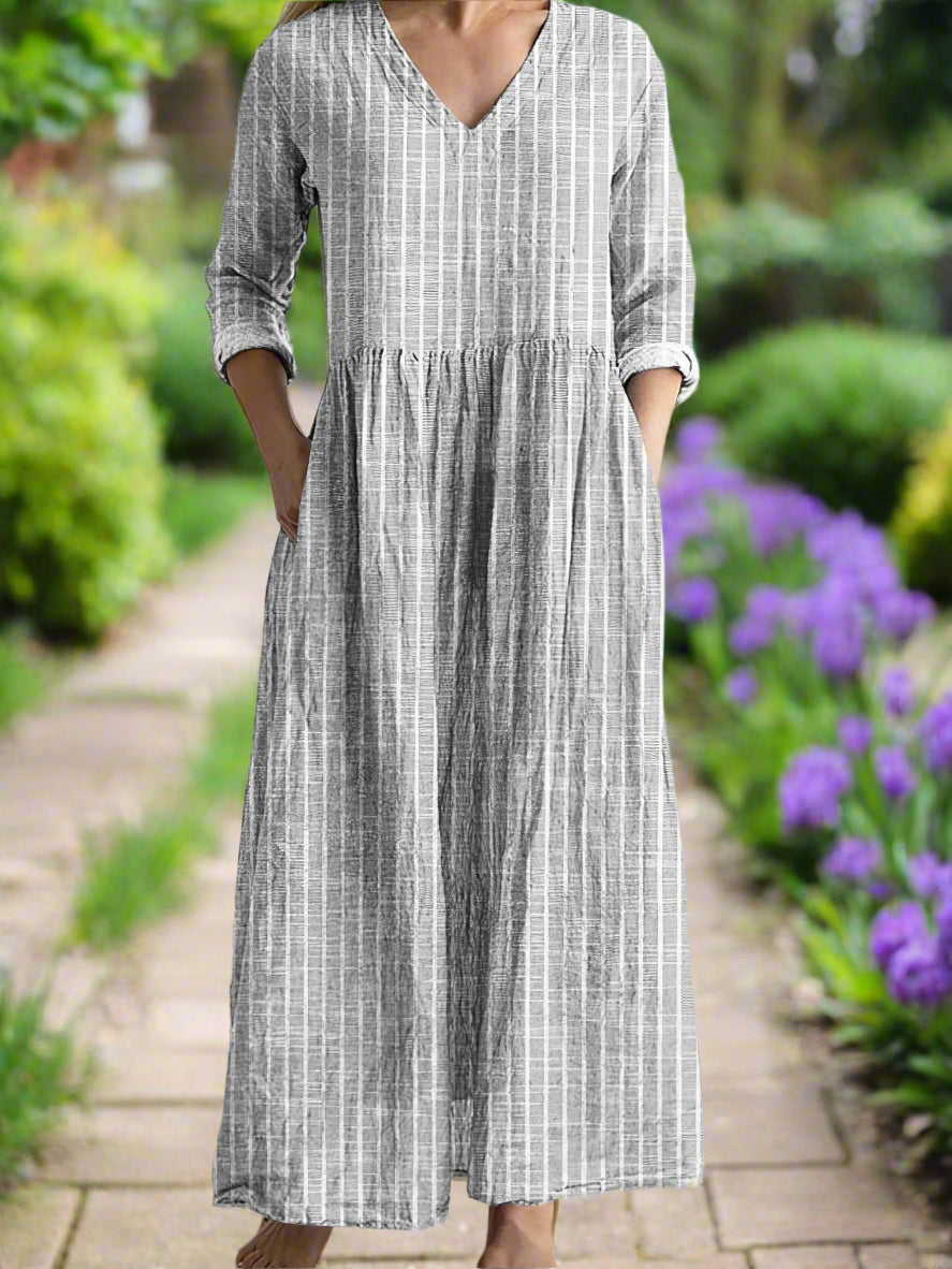 Dabria - Rochie Casual Clasică cu Dungi